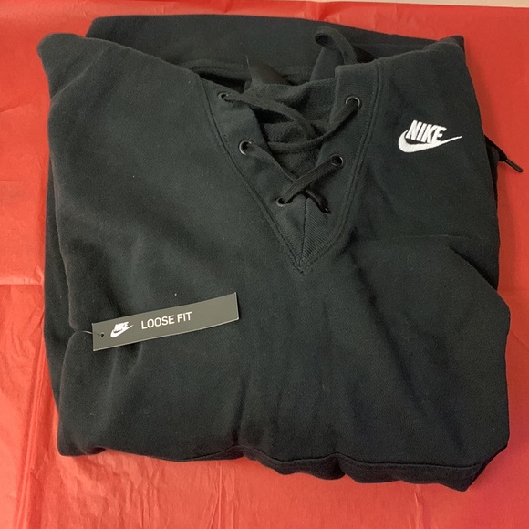 nike loose fit lace up hoodie - Picture 2 of 5